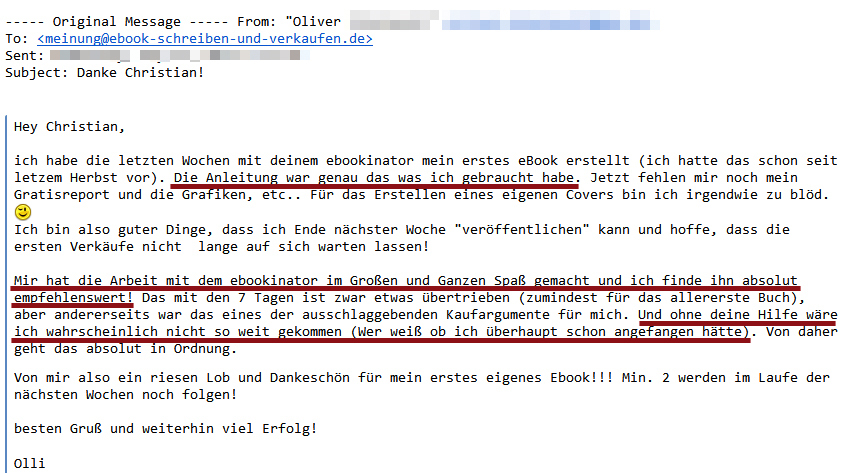 E-Book-Schreiben Meinung von Oliver