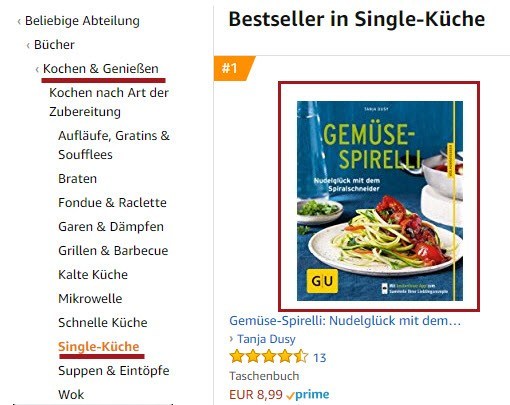 E-Book-Ideen über Amazon-Buch Single-Küche